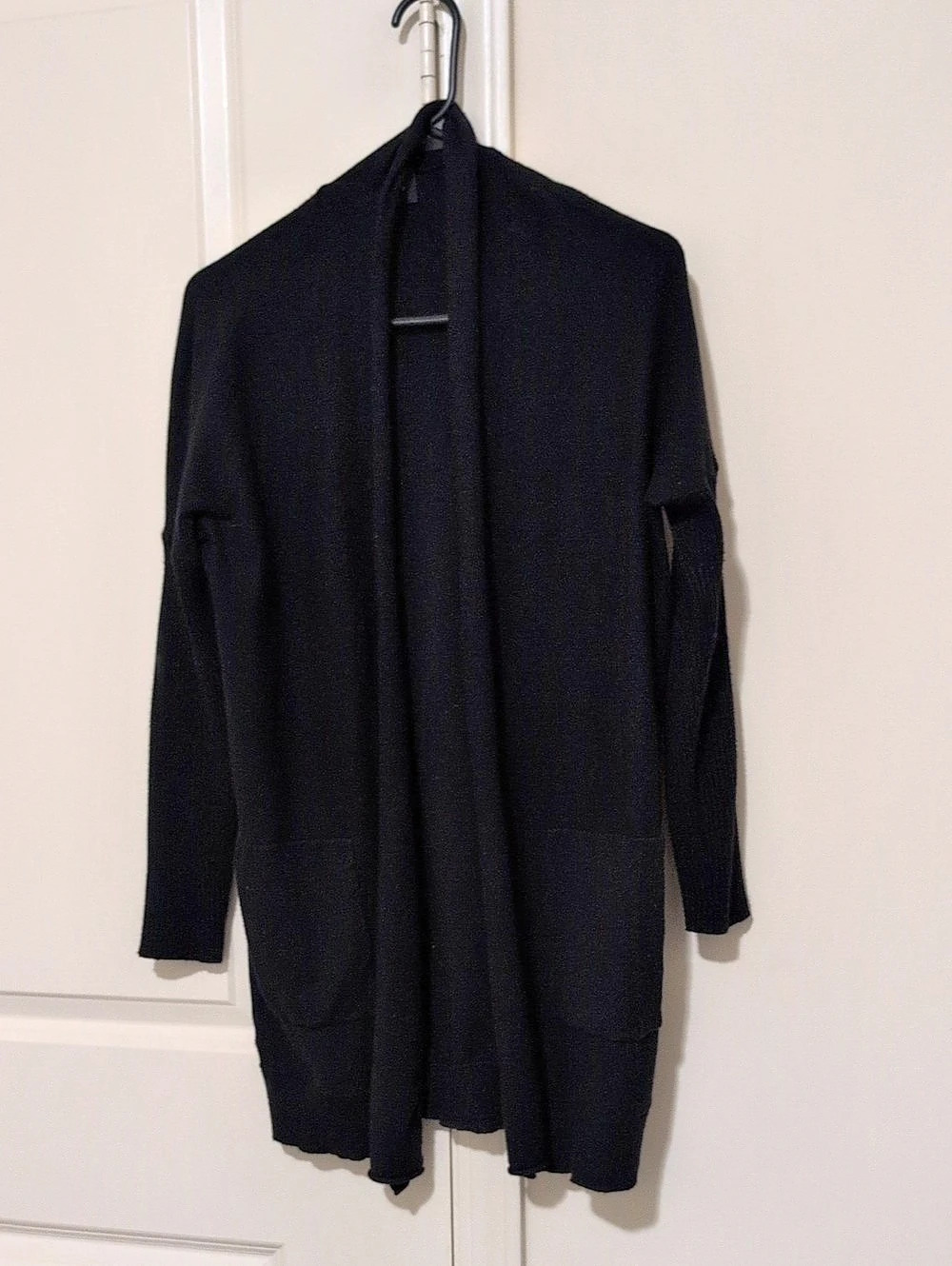 Cyrus Open Front Long Cardigan Black Size Small